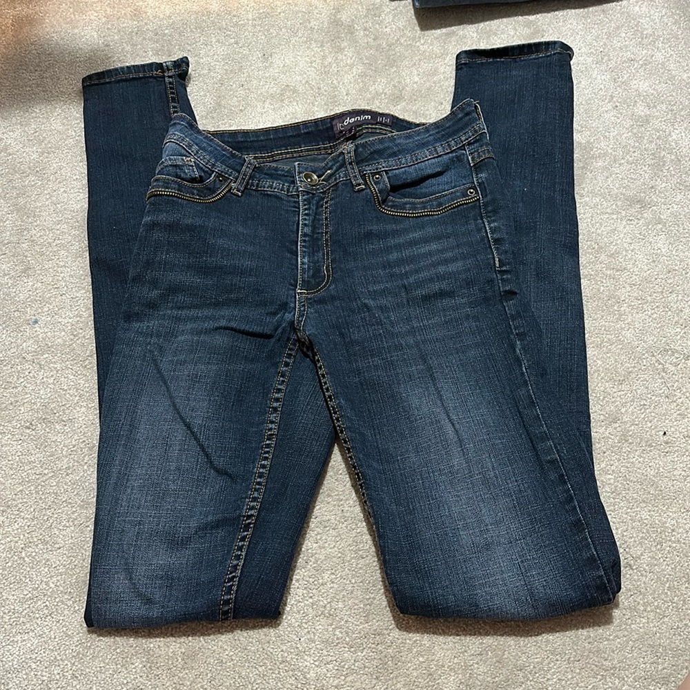 Long Tall Sally size 4 skinny dark denim jeans, 38 inseam